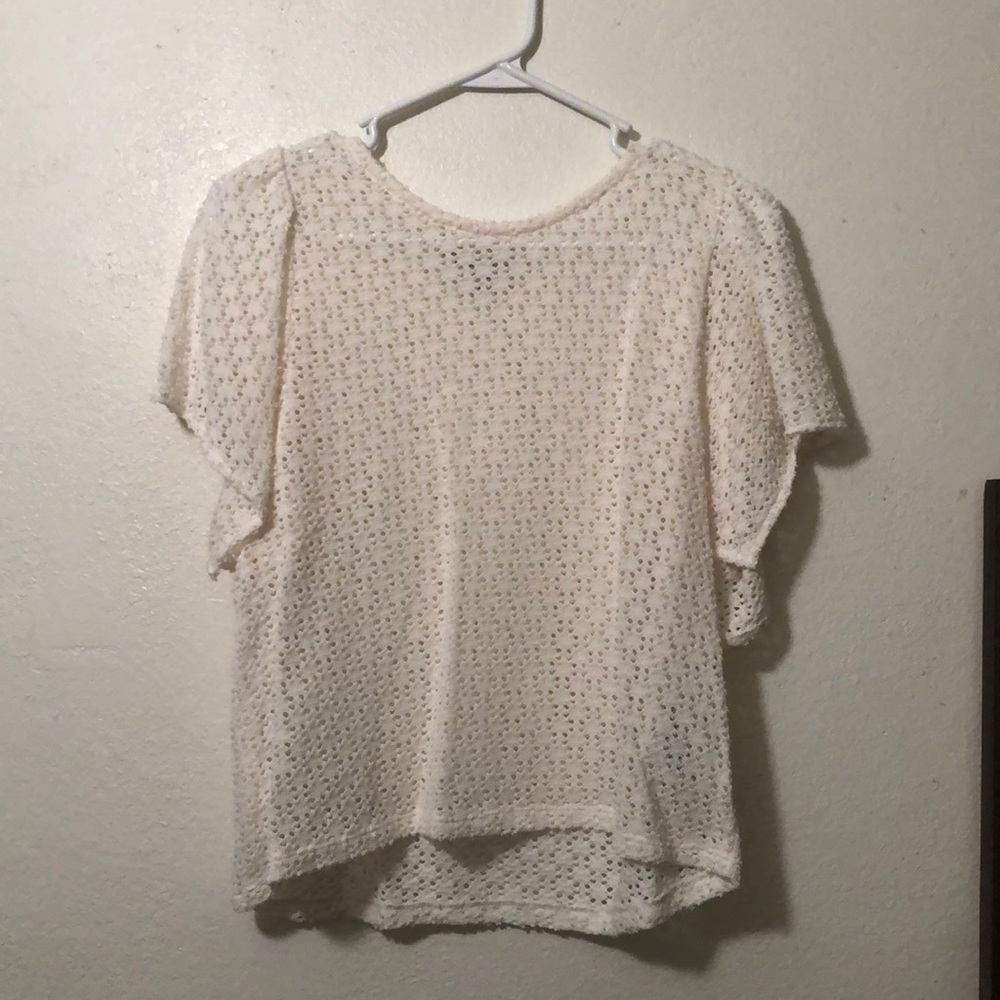 Madewell Texture & Thread Eyelet Flutter Top - image 4